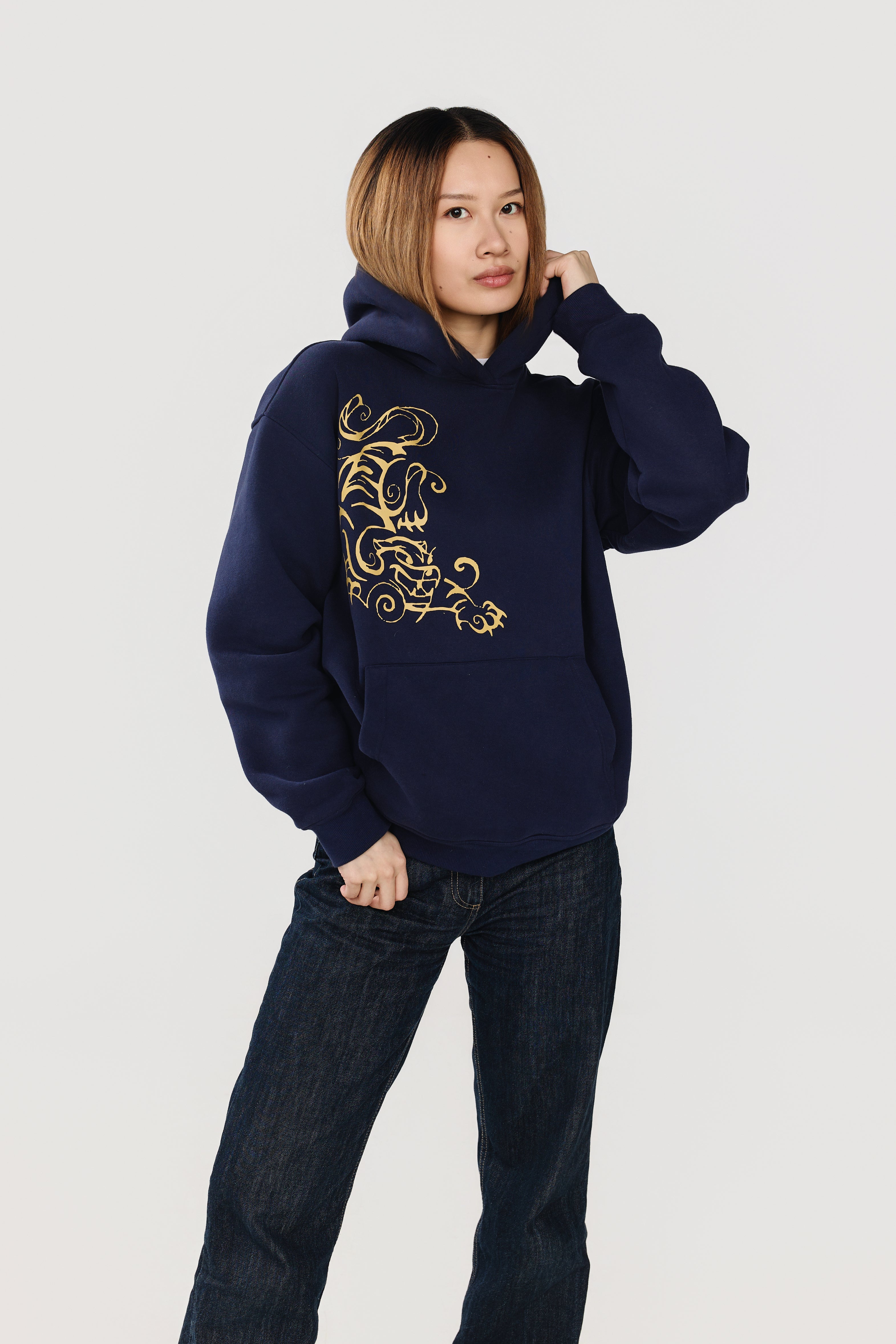 NAVY TIGER HOODIE